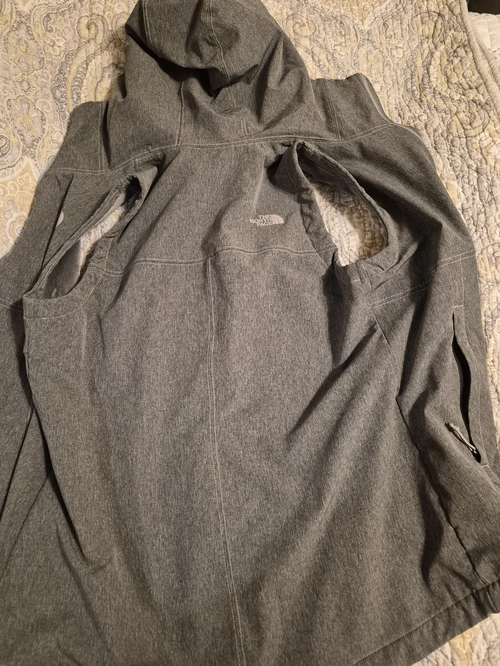 The North Face Gray Hooded Fleece Vest